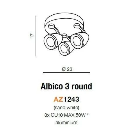 Oprawa sufitowa ALBICO 3  biała AZ1243 - Azzardo