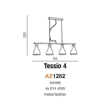 Lampa wisząca nowoczesna TESSIO 4  biała AZ1282 - Azzardo
