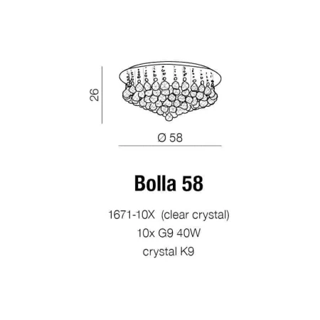 Plafon kryształowy BOLLA 58 chrom AZ1288 - Azzardo