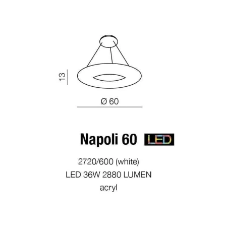 Lampa wisząca RING NAPOLI 60  biała AZ1316 - Azzardo