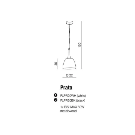 Lampa wisząca nowoczesna PRATO czarna AZ1332 - Azzardo