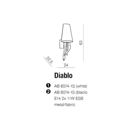 Kinkiet nowoczesny DIABLO czarny AZ1343 - Azzardo