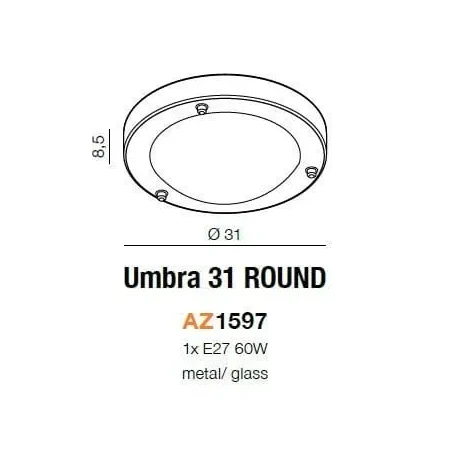 Plafon nowoczesny UMBRA 31 srebrny srebrna AZ1597 - Azzardo