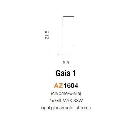 Kinkiet nowoczesny GAIA 1  biały AZ1604 - Azzardo