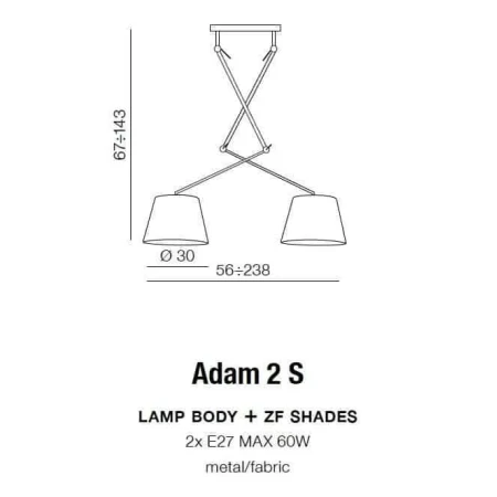 Stelaż ADAM 2S chrom AZ1842 - Azzardo