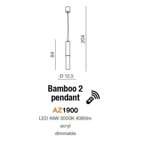 Lampa wisząca nowoczesna BAMBOO 2  biała AZ1900 - Azzardo