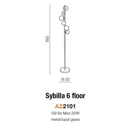 Lampa podłogowa SYBILLA 6  biała AZ2101 - Azzardo