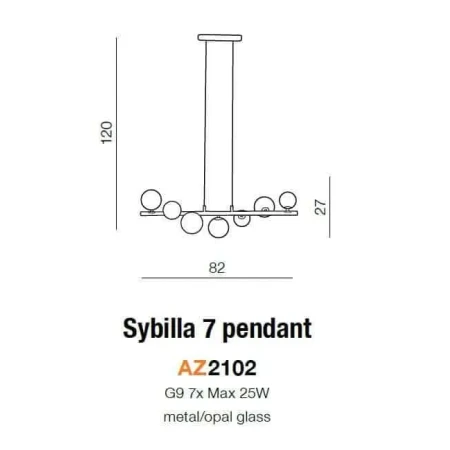 Lampa designerska wisząca SYBILLA 7  biała AZ2102 - Azzardo