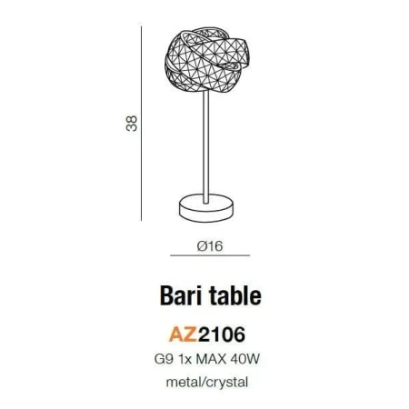 Lampa stołowa BARI chrom AZ2106 - Azzardo