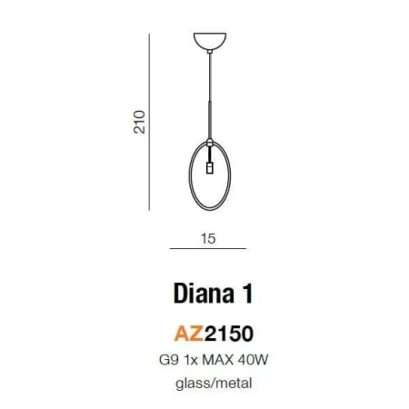 Lampa wisząca nowoczesna DIANA 1 chrom AZ2150 - Azzardo