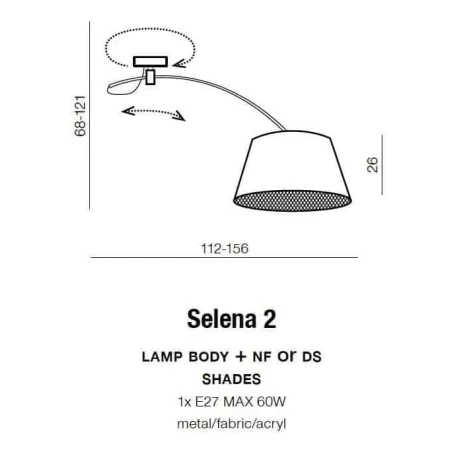Lampa wisząca abażur SELENA 2 AZ2284 - Azzardo
