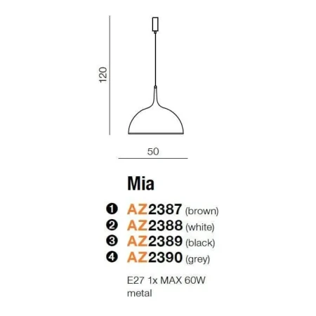 Lampa wisząca nowoczesna MIA czarna AZ2389 - Azzardo