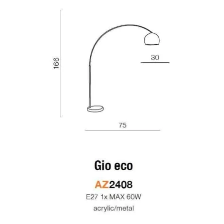 Lampa podłogowa GIO ECO  biała AZ2408 - Azzardo