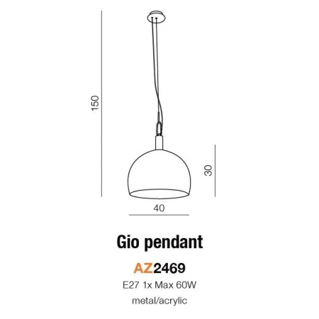 Lampa wisząca nowoczesna GIO  biała AZ2469 - Azzardo