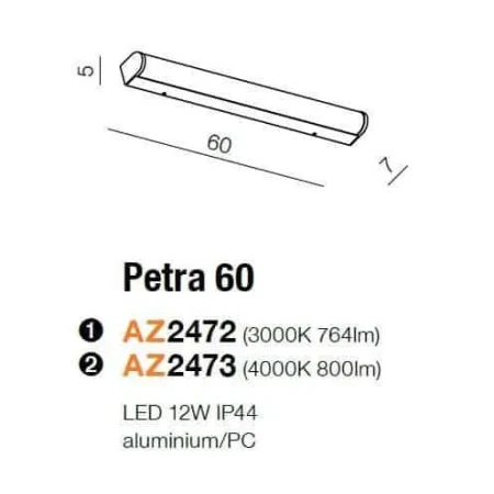Kinkiet PETRA 60 chrom AZ2472 - Azzardo