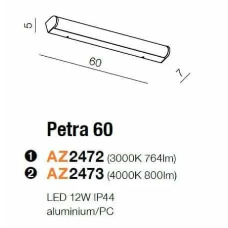Kinkiet PETRA 60 chrom AZ2473 - Azzardo