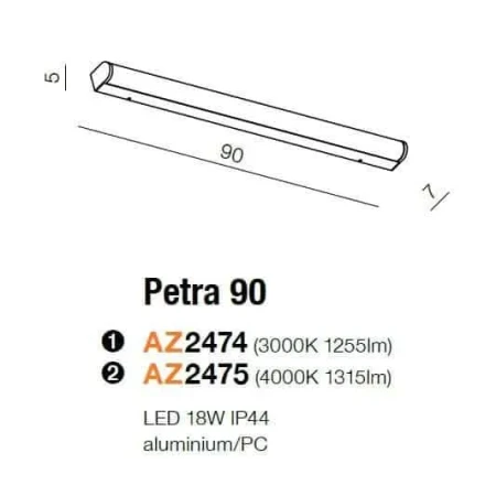 Kinkiet PETRA 90 chrom AZ2475 - Azzardo