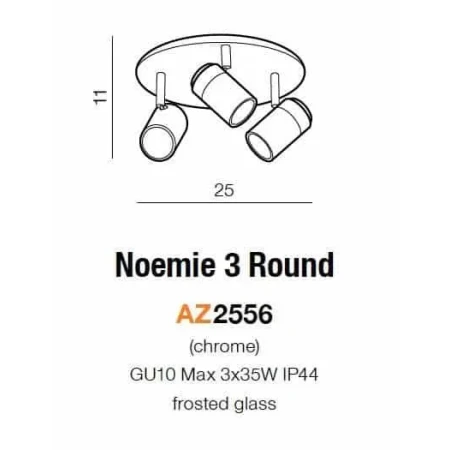 Oprawa sufitowa NOEMIE 3 chrom AZ2556 - Azzardo