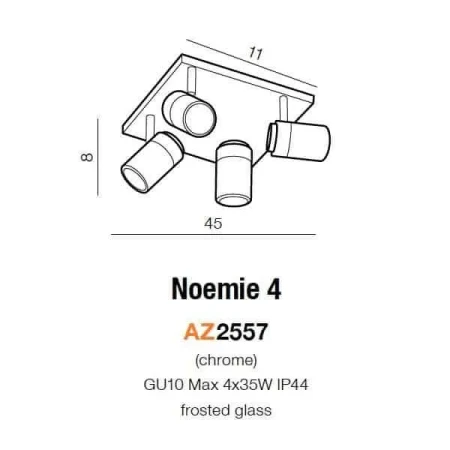 Lampa sufitowa NOEMIE 4 chrom AZ2557 - Azzardo