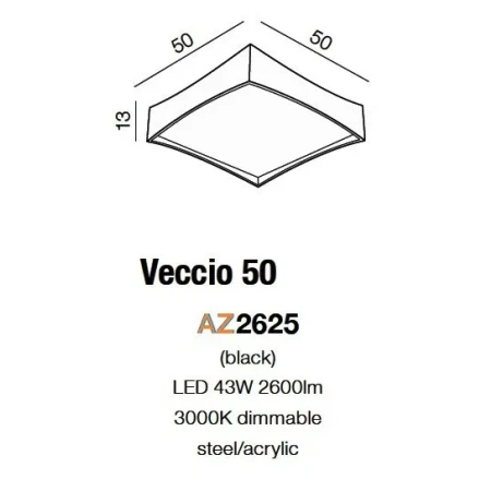 Plafon nowoczesny VECCIO 50  biały AZ2625 - Azzardo