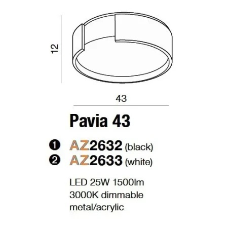 Plafon nowoczesny PAVIA  biały AZ2633 - Azzardo