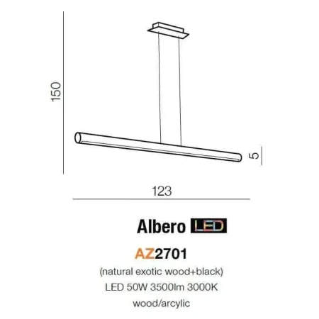 Lampa wisząca nowoczesna ALBERO brązowa AZ2701 - Azzardo