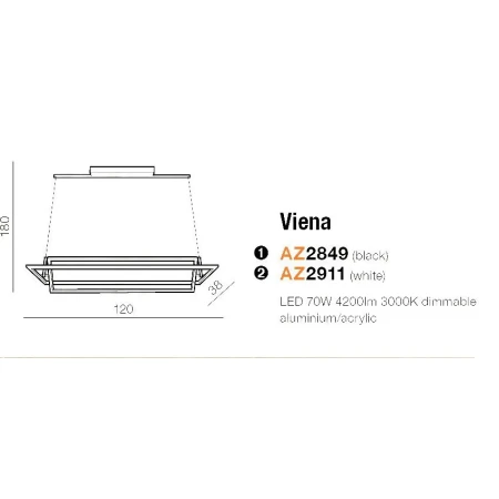 Lampa wisząca RING VIENA czarna AZ2849 - Azzardo