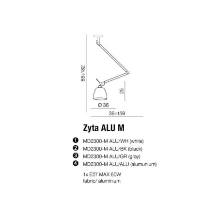 Stelaż ZYTA M ALU srebrny AZ2304 - Azzardo