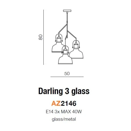 Lampa loft wisząca DARLING GLASS 3  biała AZ2146 - Azzardo