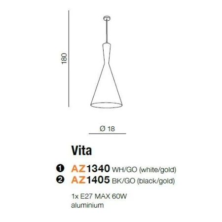 Azzardo Lampa sufitowa wisząca VITA AZ1340
