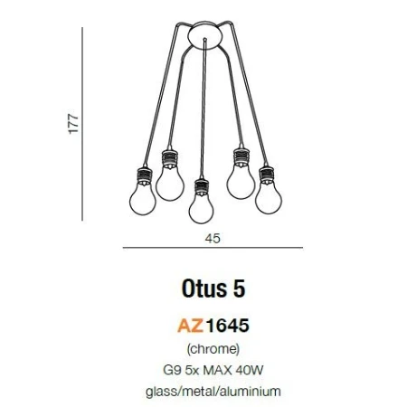 Lampa wisząca nowoczesna OTUS 5 chrom AZ1645 - Azzardo