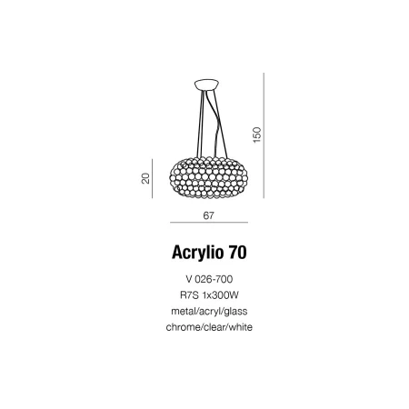 Lampa designerska wisząca ACRYLIO 70 AZ0059 - Azzardo