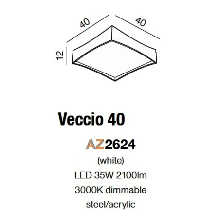 Azzardo Lampa sufitowa plafon VECCIO 40 AZ2624