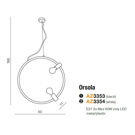 Azzardo Lampa sufitowa wisząca Orsola AZ3353