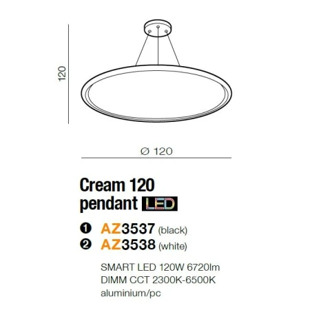 Azzardo Lampa wisząca Cream SMART 120 AZ3538