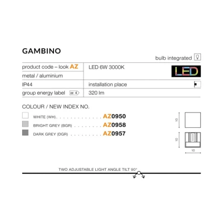 Kinkiet zewnętrzny Gambino 3000K AZ4148 – Azzardo
