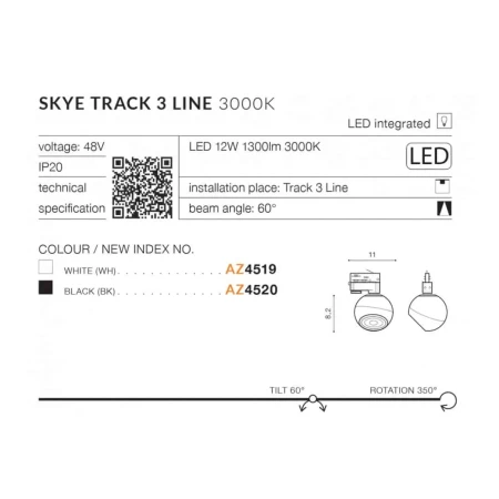 Lampa do szynoprzewodu Skye Track 3Line AZ4519 - Azzardo