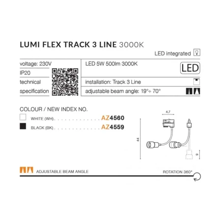 Lampa do szynoprzewodu Lumi 3Line AZ4558 - Azzardo