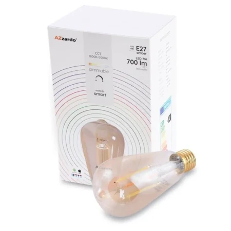 Żarówka smart WiFi E27 7W CCT Amber glass EDISON AZ3210- AZzardo