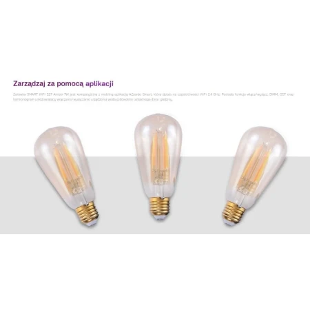 Żarówka smart WiFi E27 7W CCT Amber glass EDISON AZ3210- AZzardo