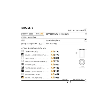 Lampa sufitowa BROSS 1 GO AZ6076 - AZzardo