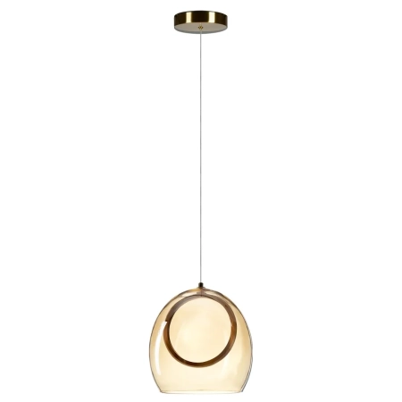 Azzardo Lampa wisząca szklana bursztynowa ze złotym detalem AZ6197 z serii NICOLE