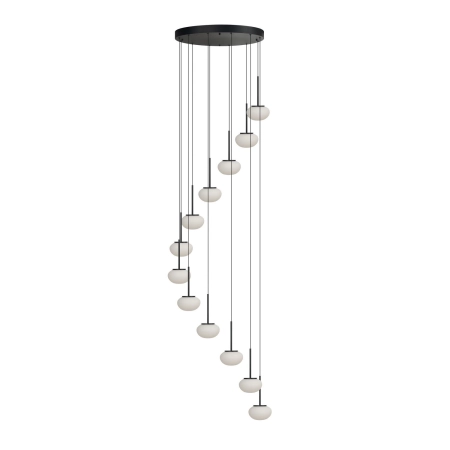 Azzardo Lampa wisząca aluminiowa czarna 12-punktowa AZ6534 z serii SERENITY