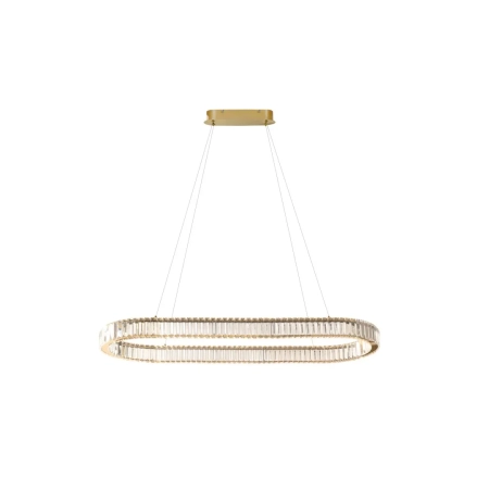 Azzardo Lampa wisząca złota aluminiowa z kryształami 120cm AZ6711 z serii SPARK OVAL