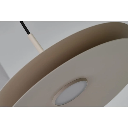Azzardo Lampa wisząca aluminiowa beżowa okrągła 35cm AZ6742 z serii DISC
