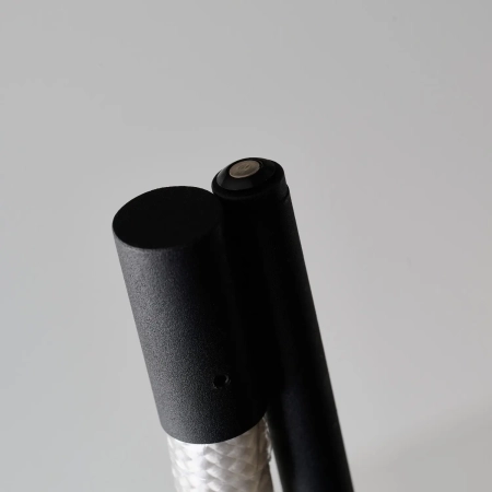 Azzardo Lampa podłogowa aluminiowa czarna z tkaniną AZ6749 z serii IVY FLOOR