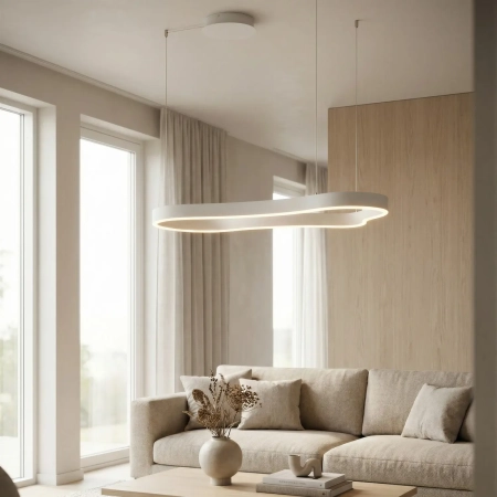 Azzardo Lampa wisząca LED biała aluminiowa 90cm AZ6752 z serii MIRABELLA