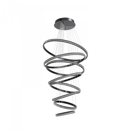 Azzardo Lampa wisząca czarna kryształowa 8-punktowa AZ6774 z serii AZALEA SPIRAL