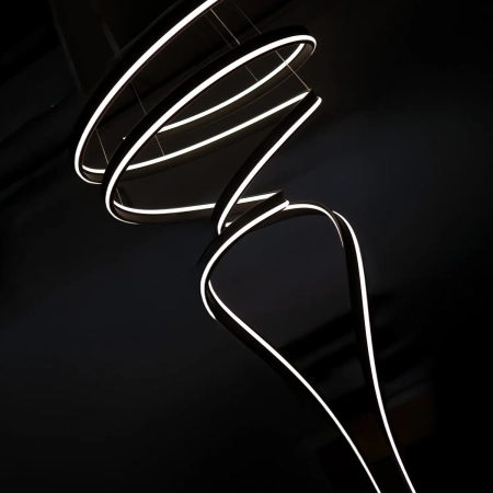 Azzardo Lampa wisząca aluminiowa czarna 2-punktowa AZ6780 z serii RIBANA