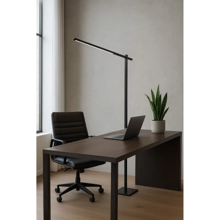 Azzardo Lampa podłogowa czarna aluminiowa regulowana AZ6803 z serii ONTARIO